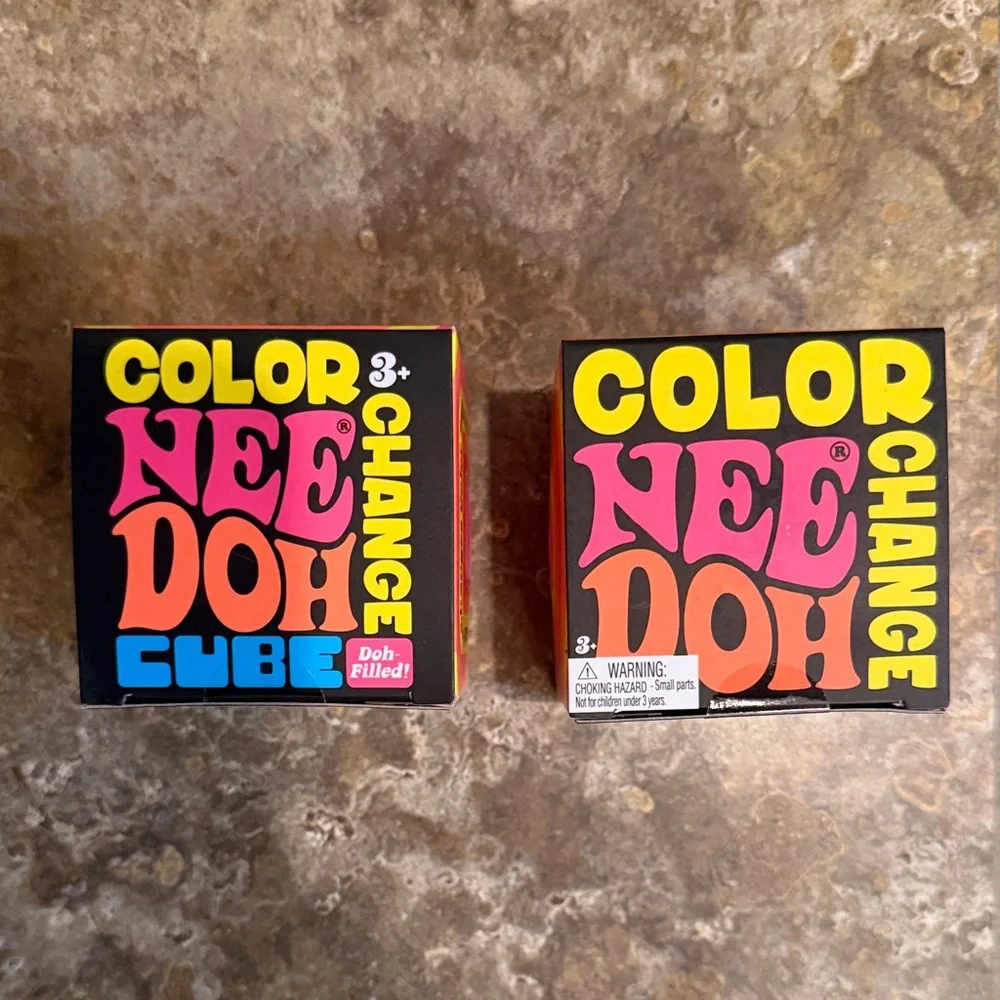 NeeDoh Color Change Cube & Glob - Pink for both.